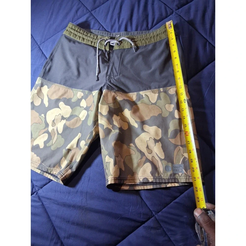Salty‎ Crew Mens Current Camo S Board Shorts Charcoal Green Camouflage Size 32